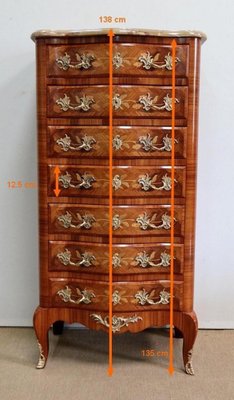 Early 20th Century Louis XV Style Marquetry Chest of Drawers-RVK-1328972