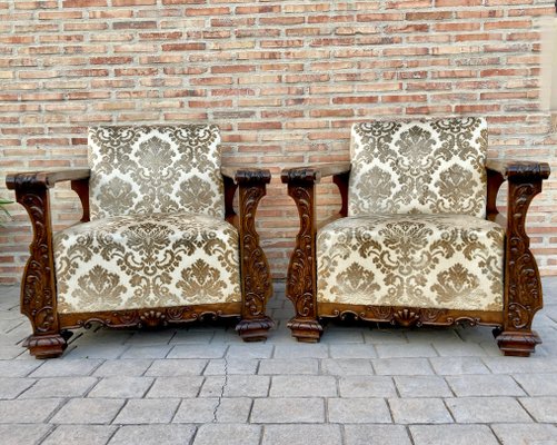 Early 20th Century Modernist Oak Armchairs, 1920s, Set of 2-NOU-1083254