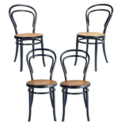 Early 20th Century Neapolitan Ebonized Chairs by Michael Thonet for Sautto & Liberale, Set of 4-NJV-1111746