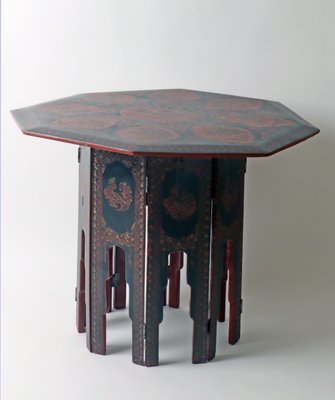 Early 20th Century Red Lacquer Nepal Table, 1960s-ESB-1438305