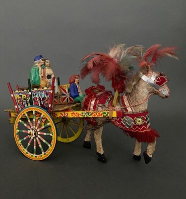 Early 20th Century Sicilian Folk Cart in Papier-Mâché-QKG-1795361