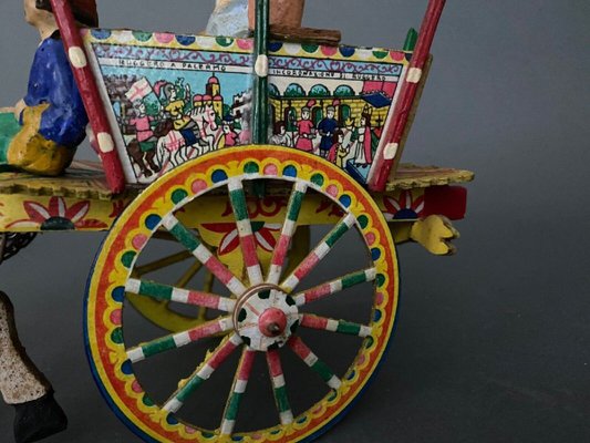 Early 20th Century Sicilian Folk Cart in Papier-Mâché-QKG-1795361