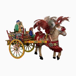 Early 20th Century Sicilian Folk Cart in Papier-Mâché-QKG-1795361