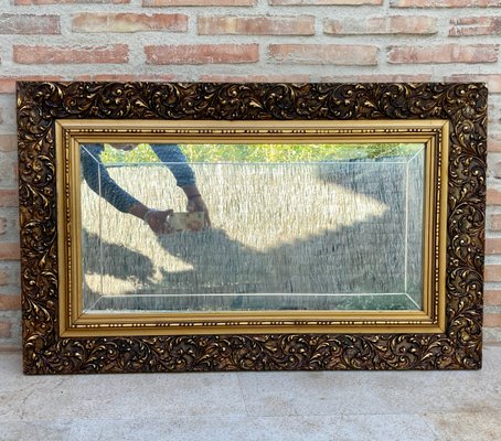 Early 20th Century Spanish Beveled Mirrors with Gold Frames, Set of 2-NOU-1078518