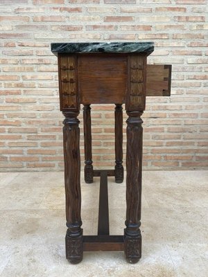 Early 20th Century Spanish Carved Walnut Console Table-NOU-1047299