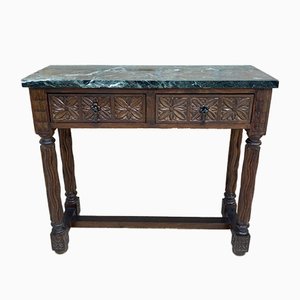 Early 20th Century Spanish Carved Walnut Console Table-NOU-1047299