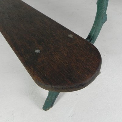 Early 20th Century Tree Branch Garden Bench with Cast Iron Uprights-TL-1785099