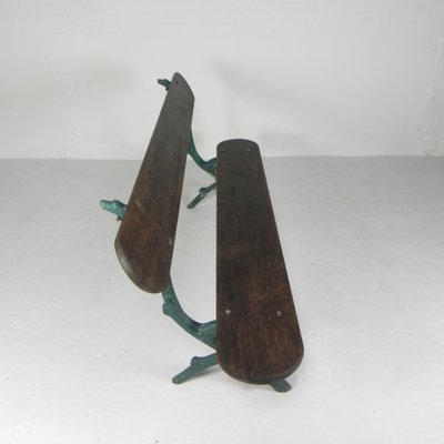 Early 20th Century Tree Branch Garden Bench with Cast Iron Uprights-TL-1785099