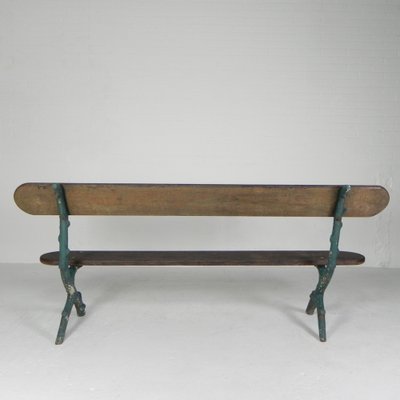 Early 20th Century Tree Branch Garden Bench with Cast Iron Uprights-TL-1785099