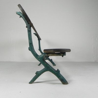 Early 20th Century Tree Branch Garden Bench with Cast Iron Uprights-TL-1785099