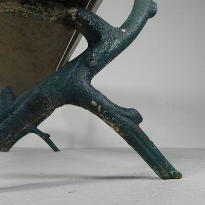 Early 20th Century Tree Branch Garden Bench with Cast Iron Uprights-TL-1785099