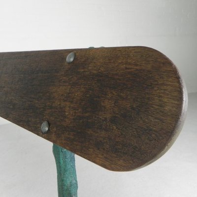 Early 20th Century Tree Branch Garden Bench with Cast Iron Uprights-TL-1785099