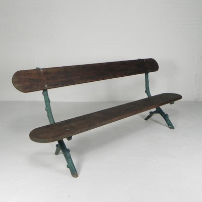 Early 20th Century Tree Branch Garden Bench with Cast Iron Uprights-TL-1785099