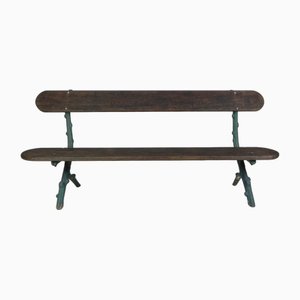 Early 20th Century Tree Branch Garden Bench with Cast Iron Uprights-TL-1785099