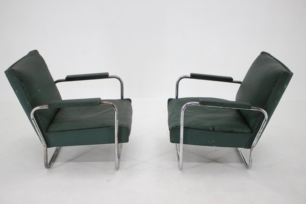 Early Bauhaus Chrome Kf-406 Armchairs by Walter Knoll for Thonet, 1930s, Set of 2-TZ-970540