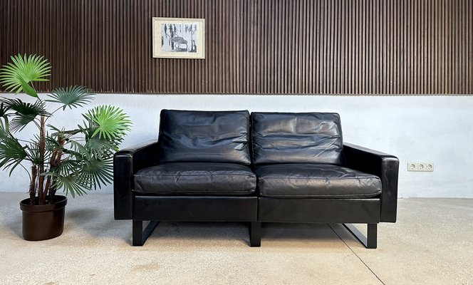 Early Edition Conseta Two-Seater Leather Sofa by Friedrich-Wilhelm Möller for Cor, Germany 1964-JP-1772755