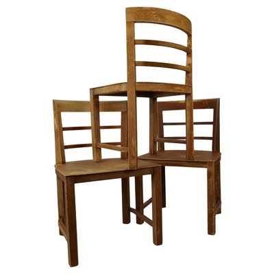 Early Modernistic Wooden Chairs, Austria, 1925, Set of 3-BAF-2032814