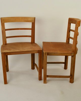 Early Modernistic Wooden Chairs, Austria, 1925, Set of 3-BAF-2032814