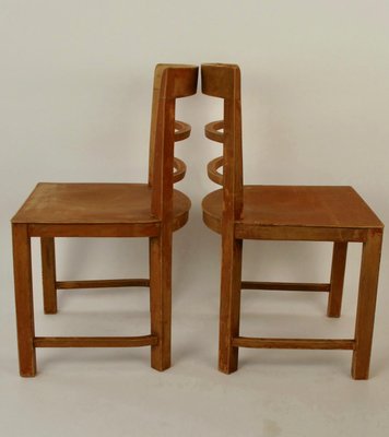 Early Modernistic Wooden Chairs, Austria, 1925, Set of 3-BAF-2032814