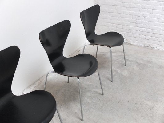 Early Series Chairs by Arne Jacobsen for Fritz Hansen, 1955, Set of 4-MHV-1798585