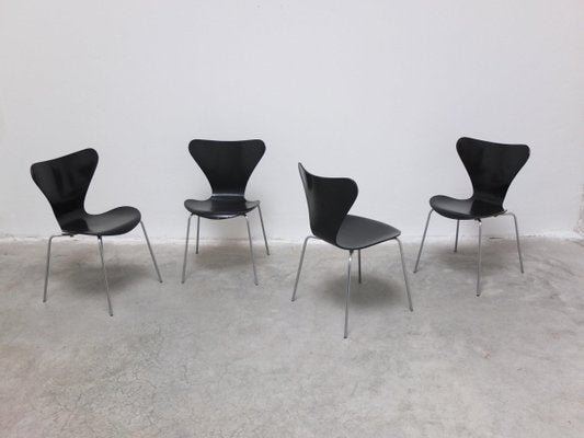 Early Series Chairs by Arne Jacobsen for Fritz Hansen, 1955, Set of 4-MHV-1798585