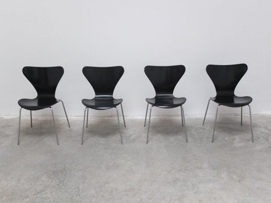 Early Series Chairs by Arne Jacobsen for Fritz Hansen, 1955, Set of 4-MHV-1798585