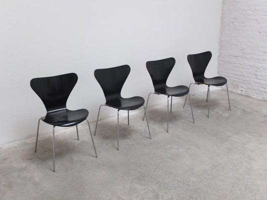 Early Series Chairs by Arne Jacobsen for Fritz Hansen, 1955, Set of 4-MHV-1798585