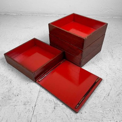 Early Shōwa Urushi Jūbako Wooden Stacking Boxes, Japan, 1930s-DWL-1737187