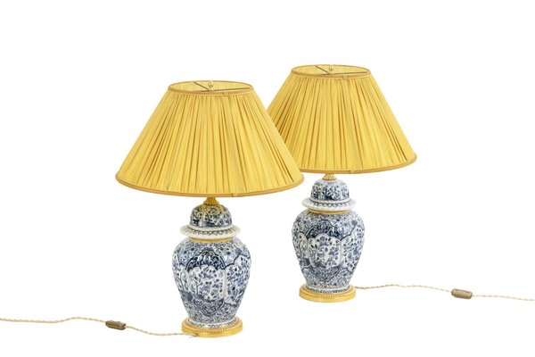 Earthenware and Bronze Lamps, 1880s, Set of 2-CEJ-1375071