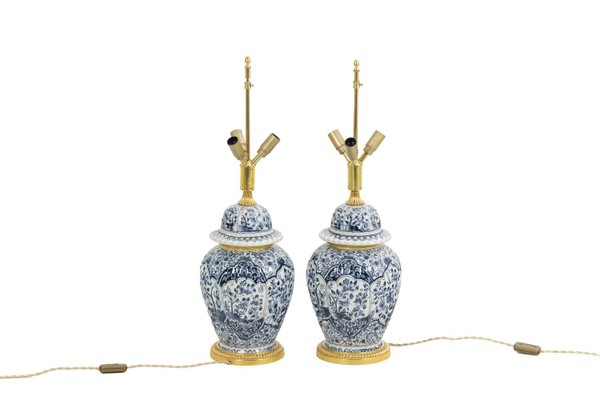 Earthenware and Bronze Lamps, 1880s, Set of 2-CEJ-1375071