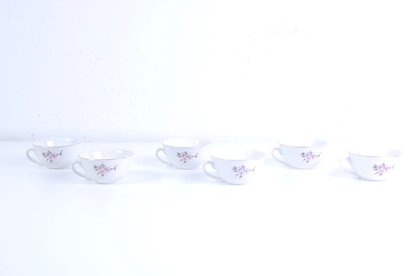 Earthenware Ceramic Flower Coffee Tea Service from Laveno, 1950s, Set of 9-XSG-1345409