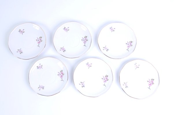 Earthenware Ceramic Flower Coffee Tea Service from Laveno, 1950s, Set of 9-XSG-1345409