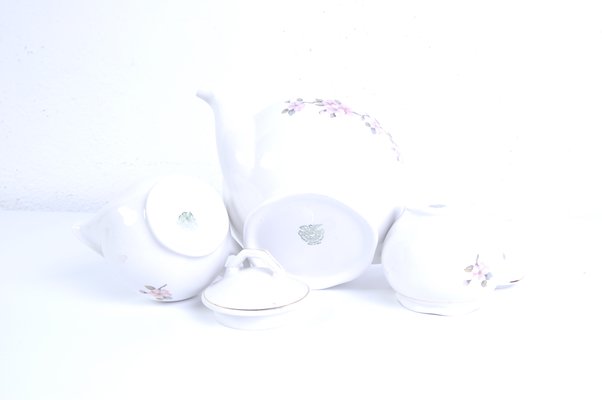 Earthenware Ceramic Flower Coffee Tea Service from Laveno, 1950s, Set of 9-XSG-1345409