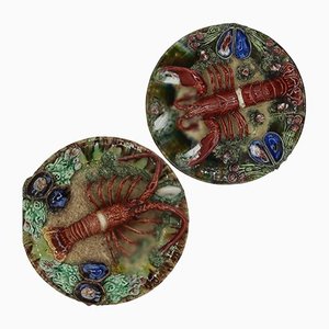 Earthenware Lobster Plates, Portugal, 1930s, Set of 2-TCS-1135291