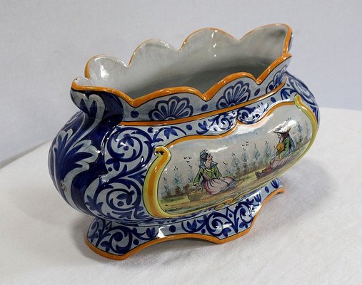 Earthenware Planter with Decoration, Early 20th Century-RVK-1028174