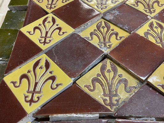 Earthenware Tiles by Jules Paul Loebnitz, Set of 90-QYF-1735495