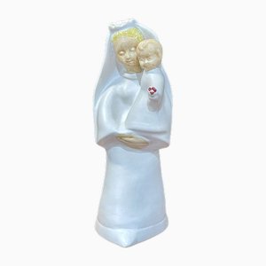 Earthenware Virgin and Child by Bel Delecourt for Quimper-QYF-1703559