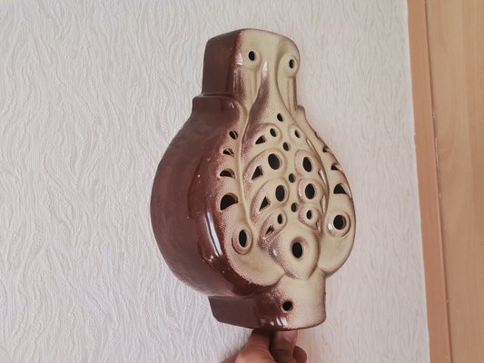 Eastern European Brown Terracotta Ceramic Wall Lamps, 1998, Set of 2-SCS-1700377