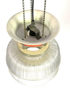 Eastern European Glass & Steel Ceiling Lamp, 1960s-UWE-973160