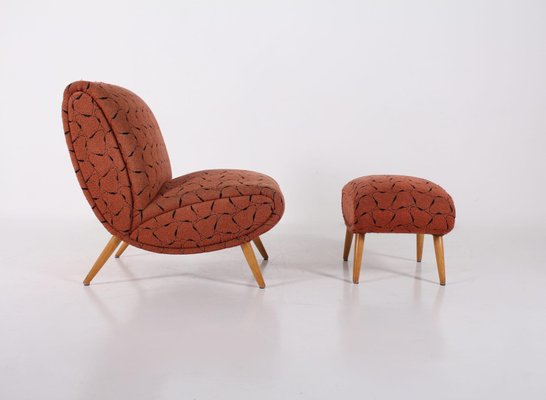 Easy Chair and Ottoman by Norman Bel Geddes, 1950s, Set of 2-OWS-861283