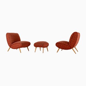 Easy Chair and Ottoman by Norman Bel Geddes, 1950s, Set of 2-OWS-861283