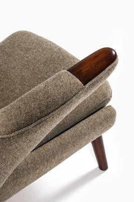 Easy Chair in Rosewood and Reupholstered in Kvadrat Fabric by Hans Wegner, 1950s-SC-2026586