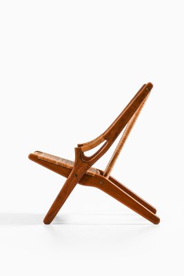 Easy Chair in Teak and Woven Cane attributed to Arne Hovmand-Olsen, 1950s-SC-2024074