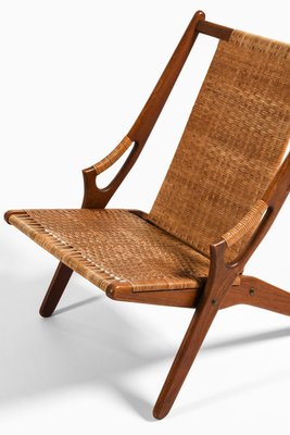 Easy Chair in Teak and Woven Cane attributed to Arne Hovmand-Olsen, 1950s-SC-2024074