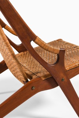 Easy Chair in Teak and Woven Cane attributed to Arne Hovmand-Olsen, 1950s-SC-2024074