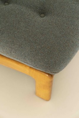 Easy Chair in Wood & Blue Fabric, 1970s-UQV-1373695