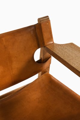 Easy Chairs in Oak and Cognac Brown Leather attributed to Børge Mogensen, 1950s, Set of 2-SC-2022153