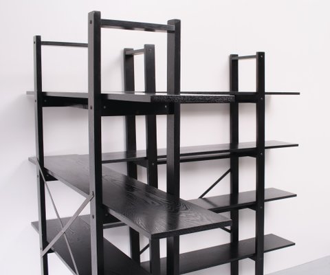 Ebonized Oak Shelving Units by Niels Gammelgaard, Denmark, 1970s, Set of 2-GCG-1215748