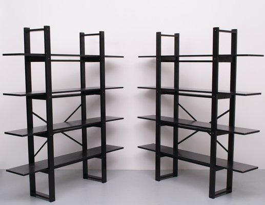 Ebonized Oak Shelving Units by Niels Gammelgaard, Denmark, 1970s, Set of 2-GCG-1215748