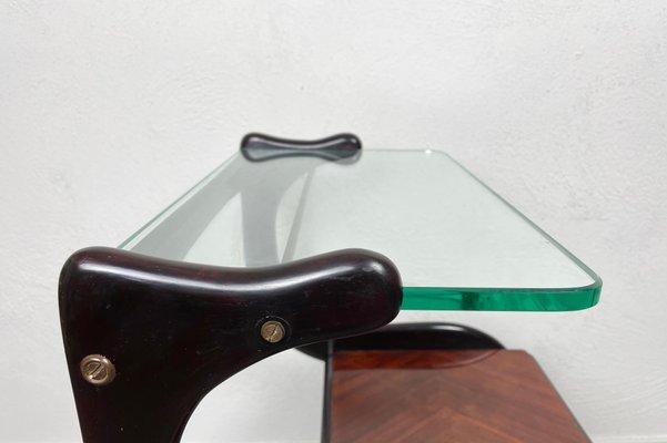 Ebonized Wood & Glass Side Table by Ico & Luisa Parisi, Italy, 1950s-LYQ-1171496